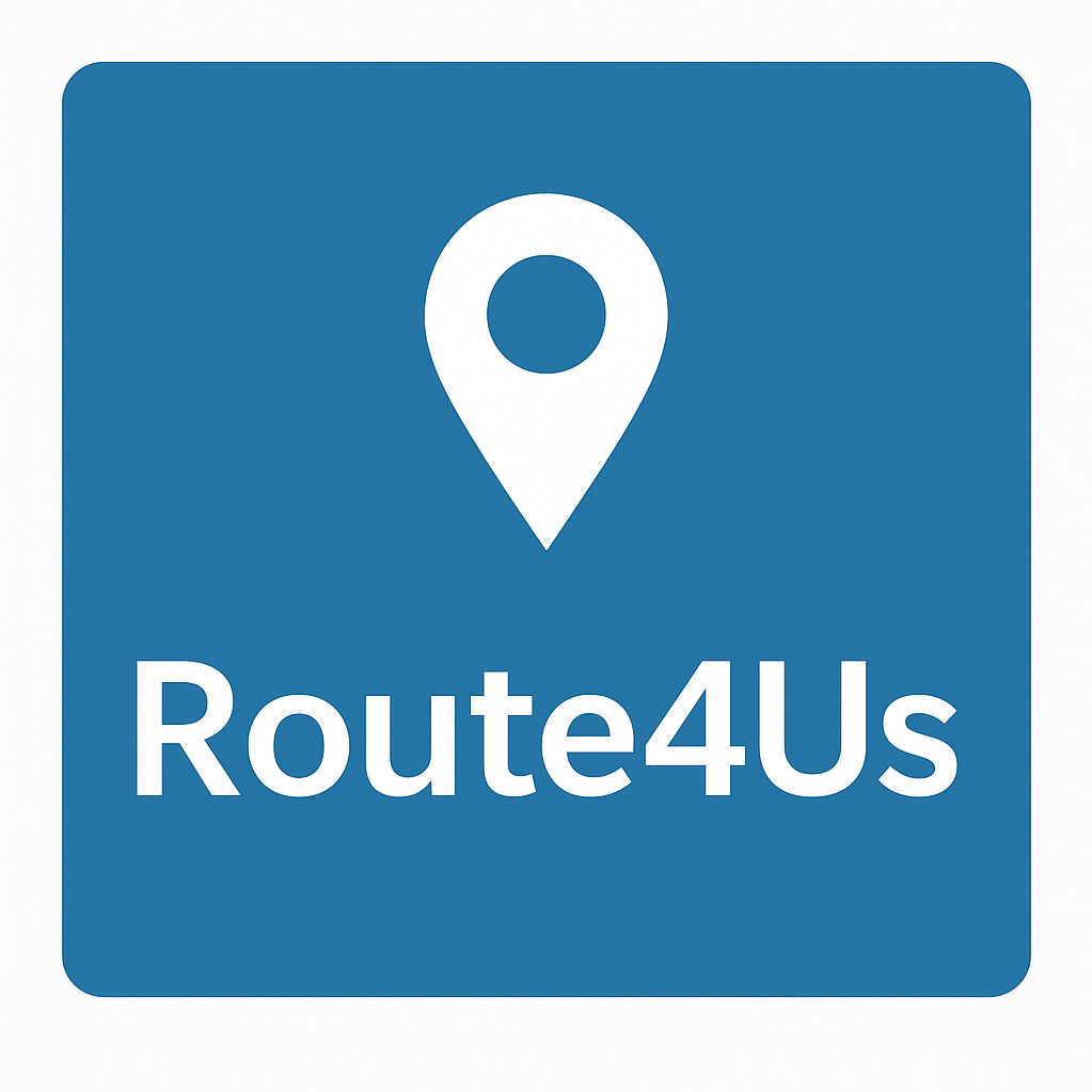 Route4Us custom route logo for upcoming software company built in USA